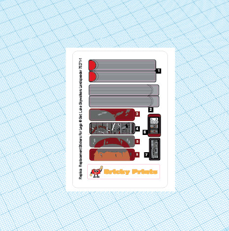 Replica Replacement sticker Set: LS Landspeeder 75271