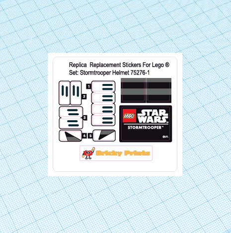 Replica Replacement sticker Set: Stormtrooper Helmet 75276
