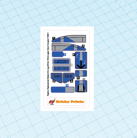 Replica Replacement sticker Set: 501st Legion Clone Troopers 75280