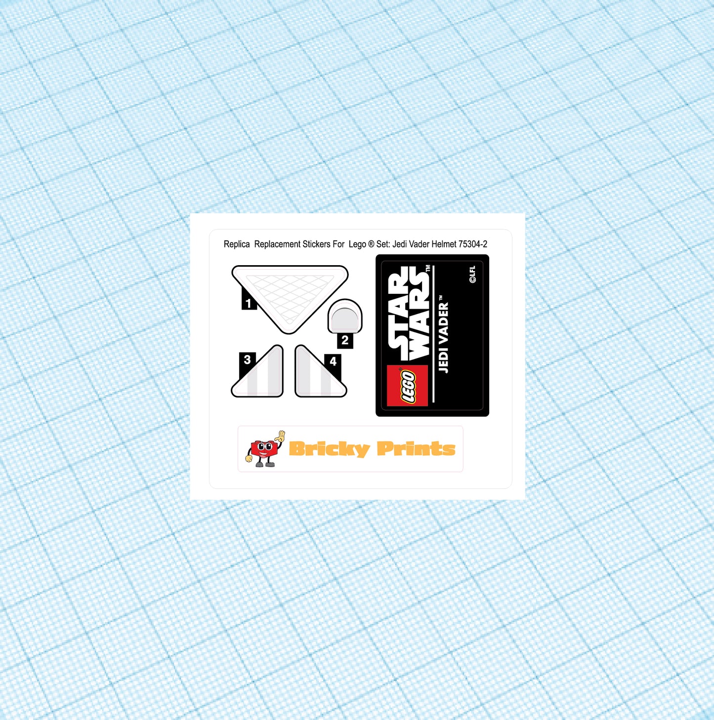 Replica Replacement sticker Set: Jedi Vader Helmet 75304-2