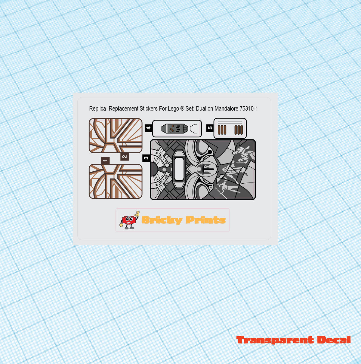 Replica Replacement sticker Set: Duel on Mandalore 75310