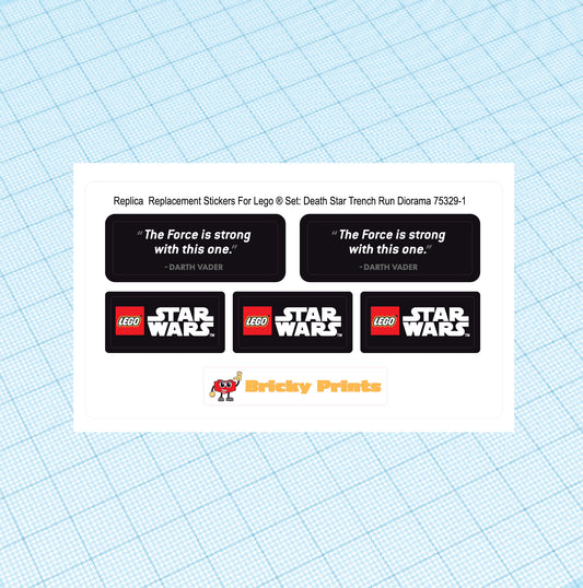Replica Replacement sticker Set: Death Star Trench Run Diorama 75329