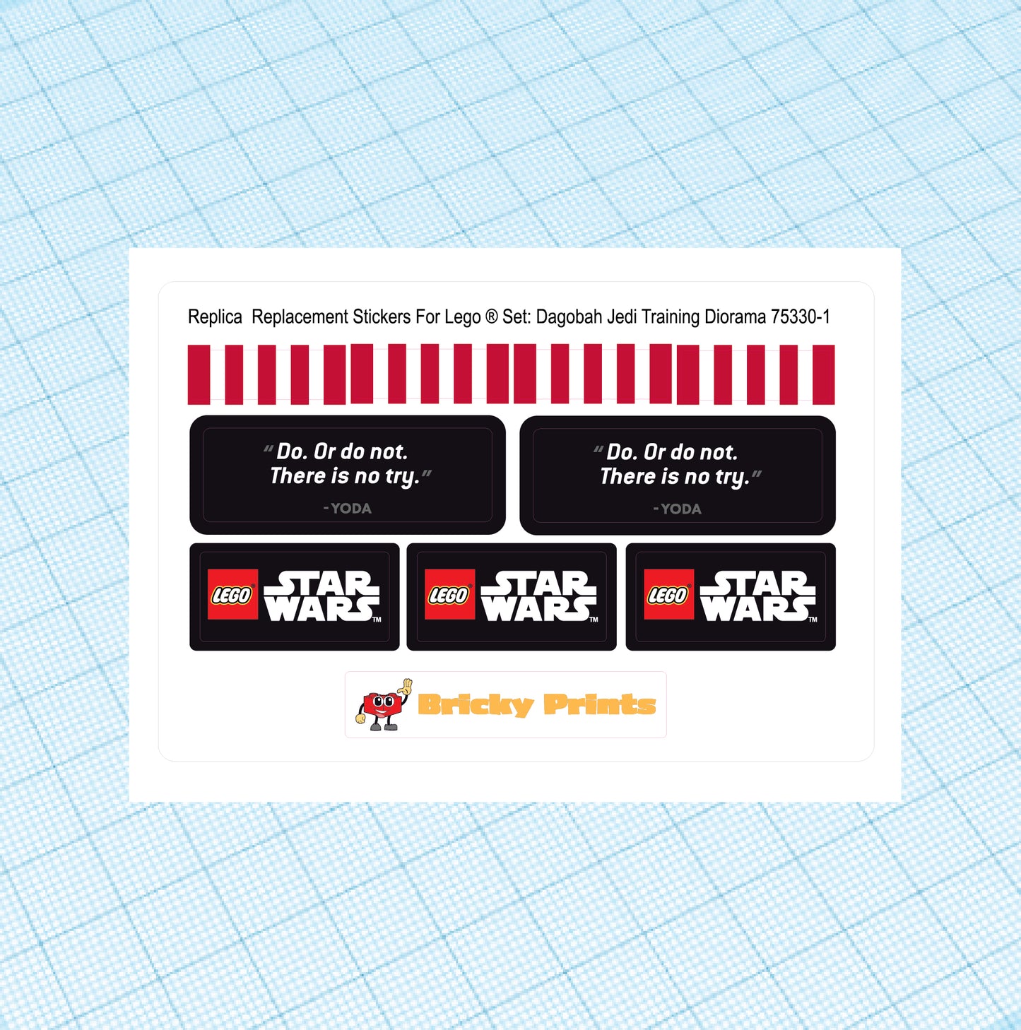 Replica Replacement sticker Set: Dagobah Jedi Training Diorama 75330