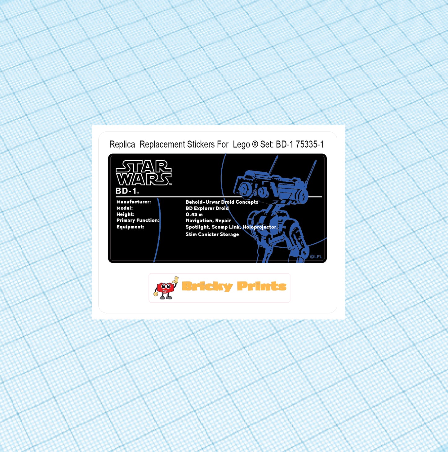 Replica Replacement sticker set: BD-1 75335
