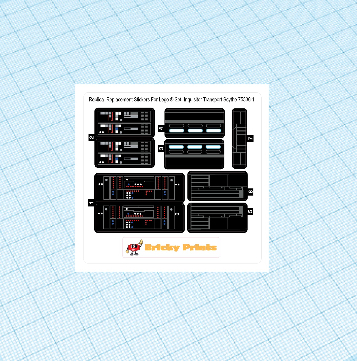 Replica Replacement sticker Set: Inquisitor Transport Scythe 75336
