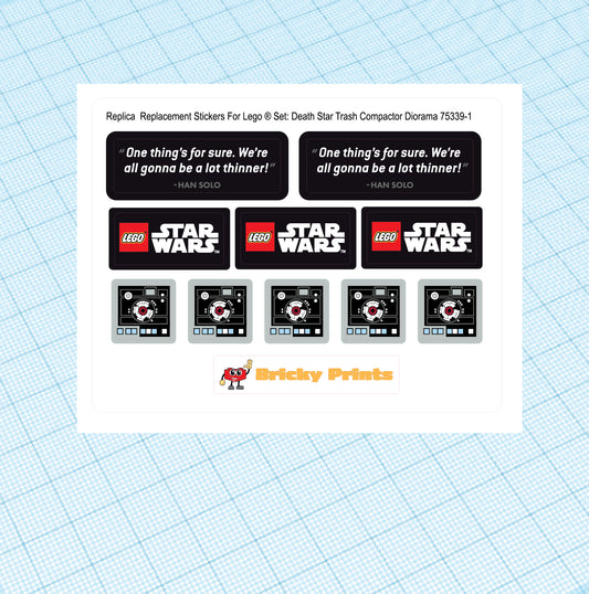 Replica Replacement sticker Set: Death Star Trash Compactor Diorama 75339