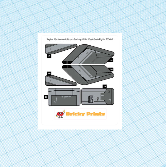 Replica Replacement sticker Set: Pirate Snub Fighter 75346