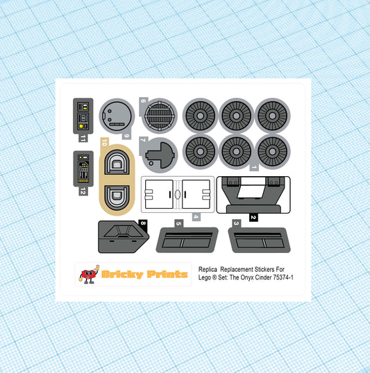Replica Replacement sticker Set: The Onyx Cinder 75374