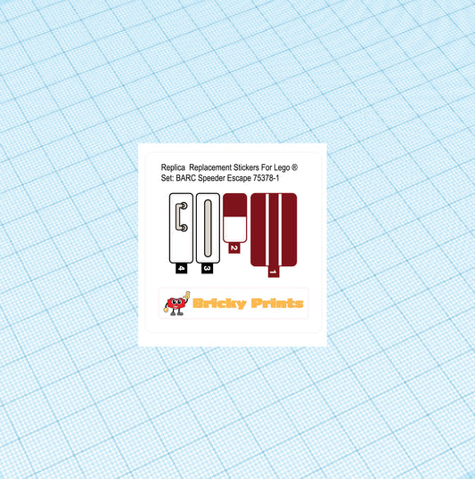 Replica Replacement sticker Set: BARC Speeder Escape 75378