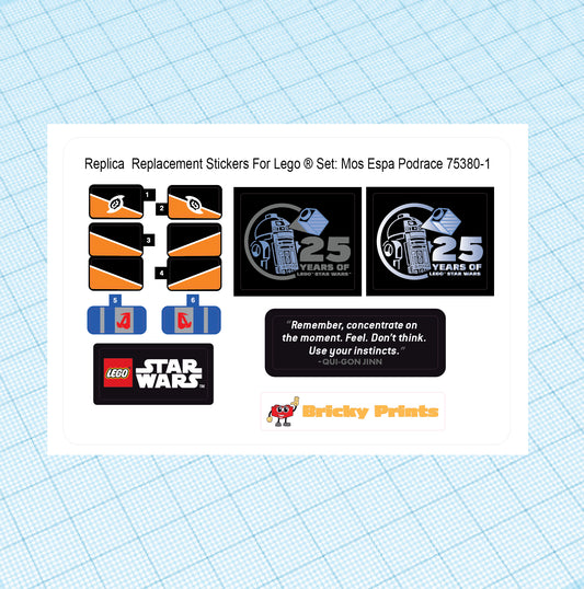 Replica Replacement sticker Set: Mos Espa Podrace 75380
