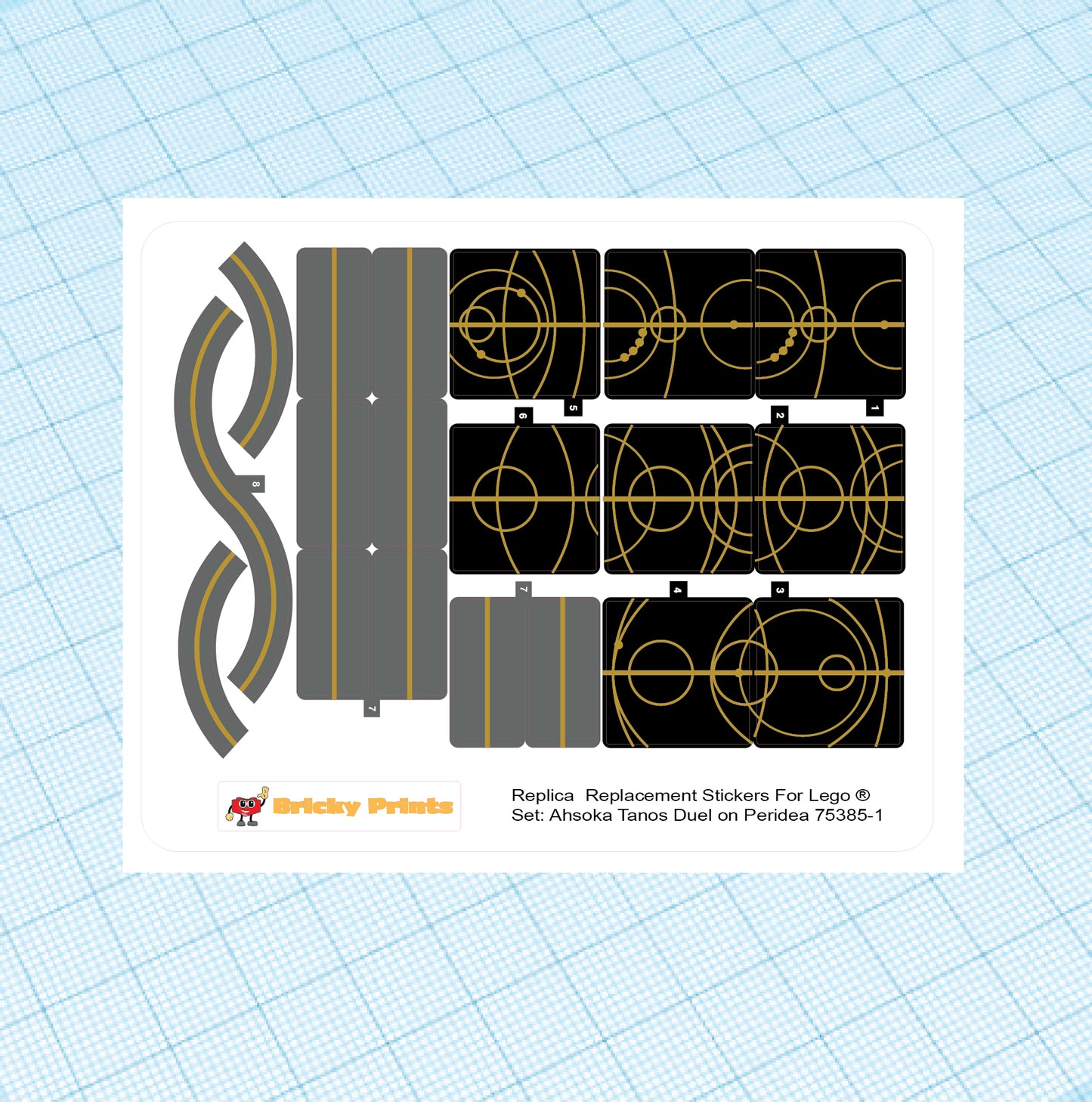 Replica Replacement sticker Set: Ahsoka Tano's Duel on Peridea 75385