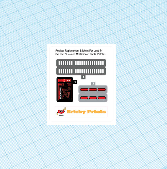 Replica Replacement sticker Set: Paz Vizsla and Moff Gideon Battle 75386