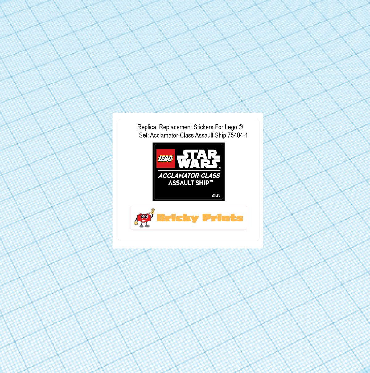 Replica Replacement sticker Set: Acclamator-Class Assault Ship 75404