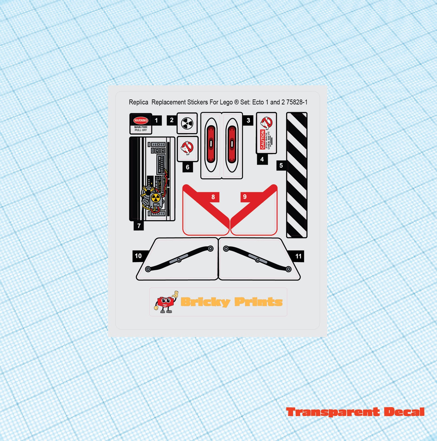 Replica Replacement sticker set: GB Ecto-1 and 2 75828