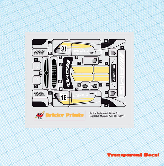 Replica Replacement sticker set: Speed Champions AMG GT3 75877