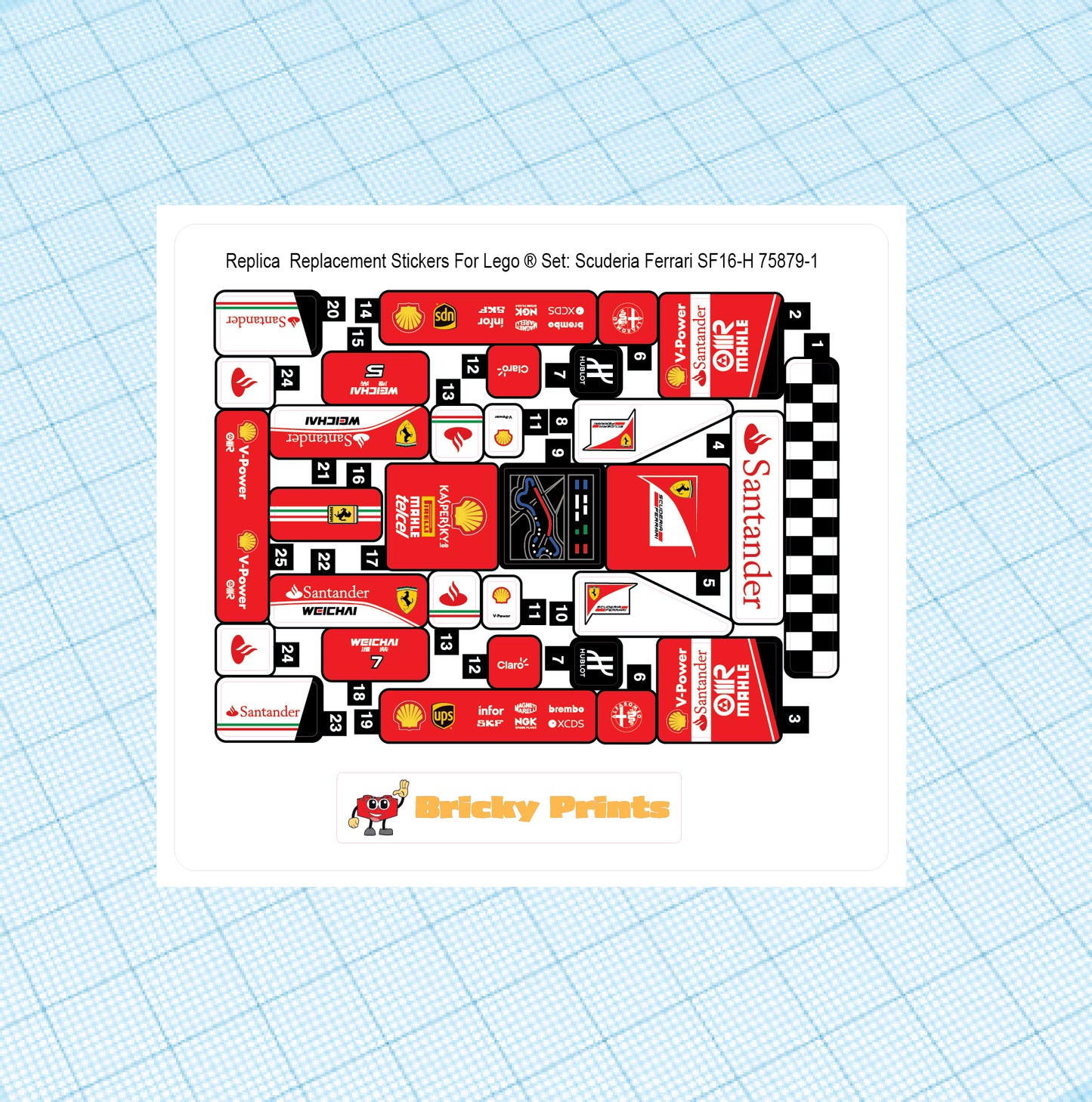 Replica Replacement sticker set: Speed Champions SF16-H 75879