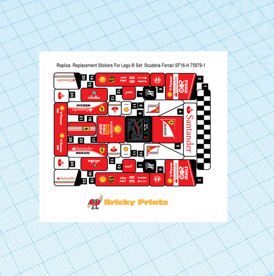 Replica Replacement sticker set: Speed Champions SF16-H 75879