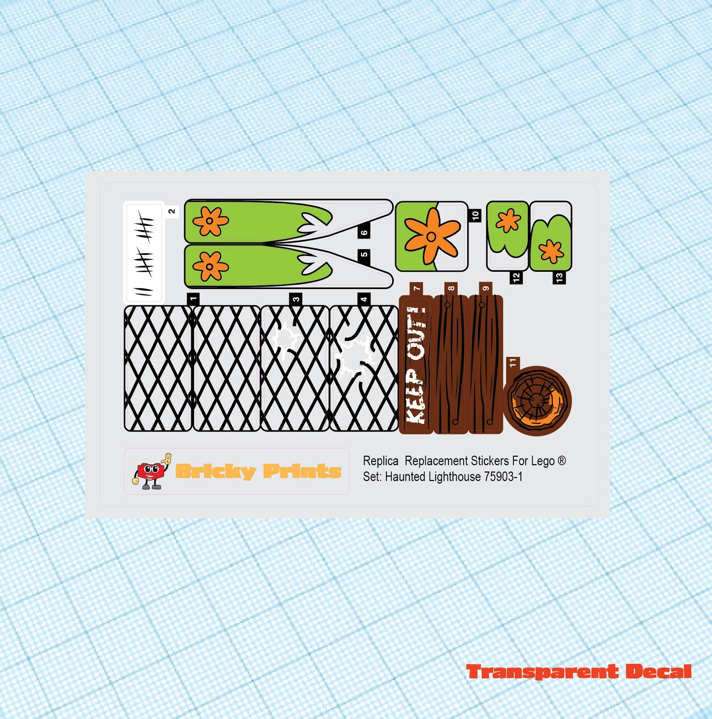 Replica Replacement sticker set: Haunted Lighthouse 75903