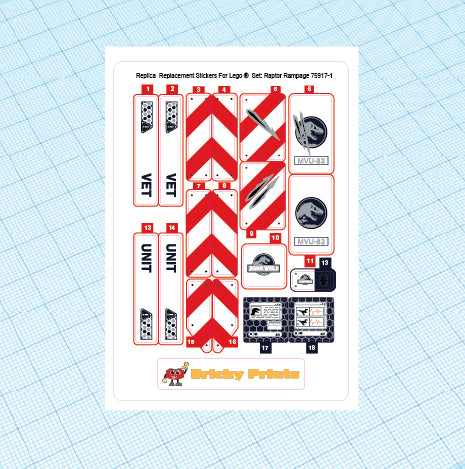 Replica Replacement sticker Set: Raptor Rampage 75917
