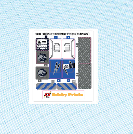 Replica Replacement sticker Set: T. Rex Tracker 75918