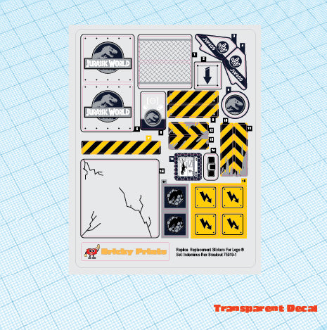 Replica Replacement sticker Set: Indominus rex Breakout 75919