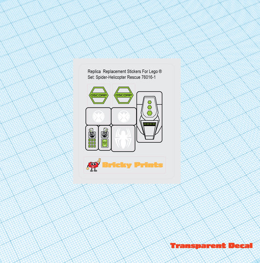 Replica Replacement sticker Set: Spider-Helicopter Rescue 76016