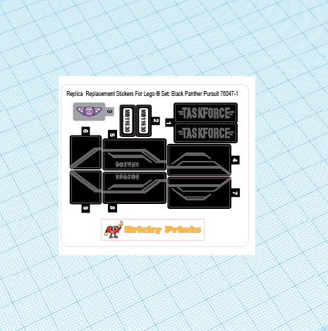 Replica Replacement sticker Set: Black Panther Pursuit 76047