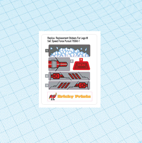 Replica Replacement sticker Set: Speed Force Freeze Pursuit 76098