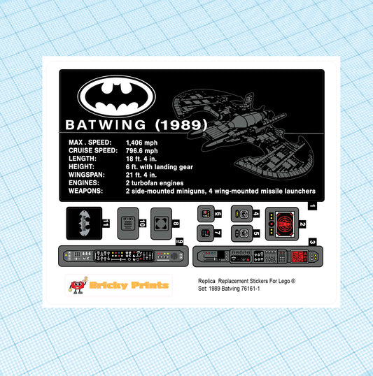 Replica Replacement sticker Set: 1989 Batwing 76161