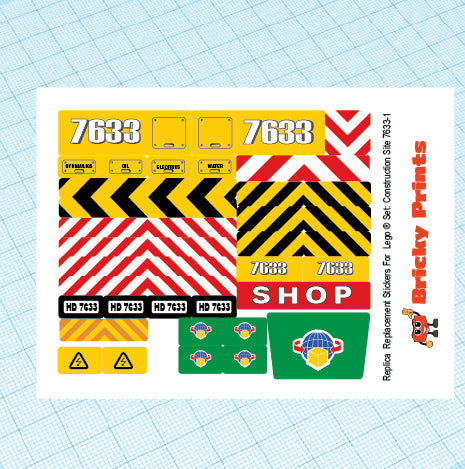 Replica Replacement sticker set: City Construction 7633 - Construction Site