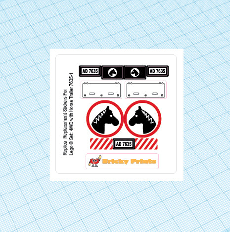Replica Replacement sticker Set: City Recreation 7635 - 4WD with Horse Trailer