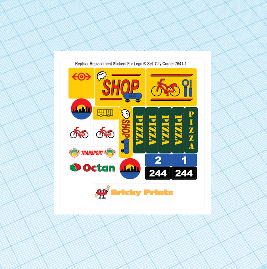 Replica Replacement sticker Set: City TrafficCity Corner 7641