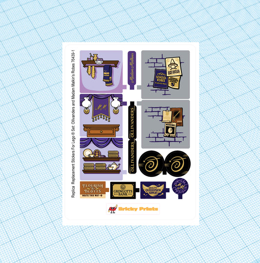 Replica Replacement sticker Set: Ollivanders and Madam Malkin's Robes 76439