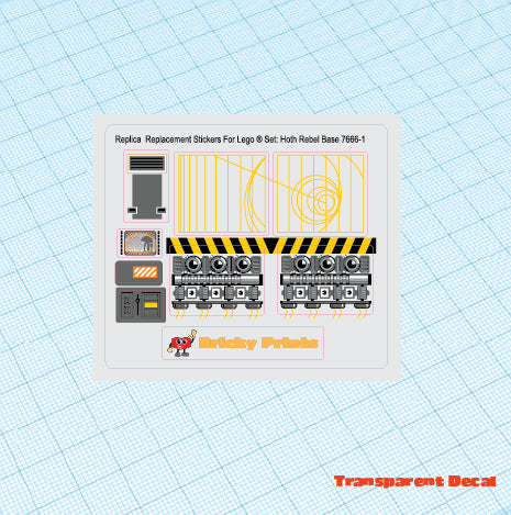 Replica Replacement sticker Set: Hoth Rebel Base 7666