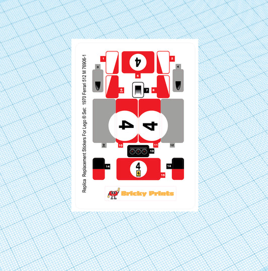 Replica Replacement sticker set: Speed Champions 1970 512 M 76906