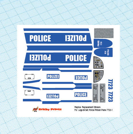 Replica Replacement sticker set:  City Police Pontoon Plane 7723