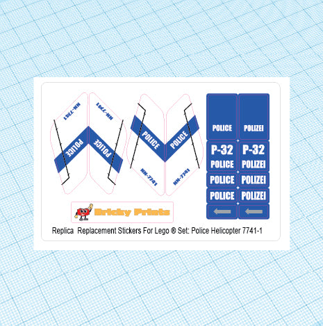 Replica Replacement sticker set: City Police Helicopter 7741