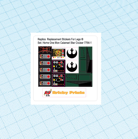 Replica Replacement sticker Set: Home On Mon Calamari Star Cruiser 7754