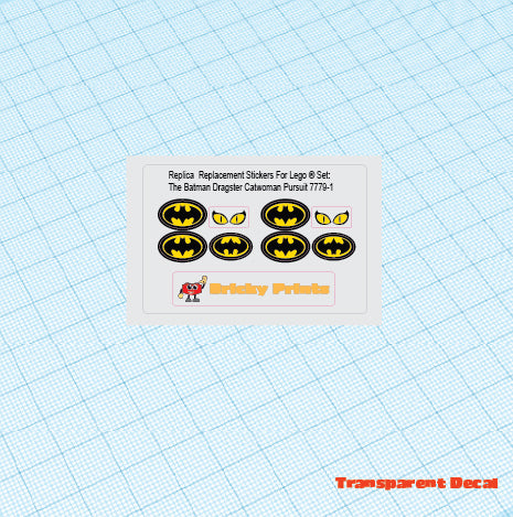 Replica Replacement sticker Set: The Bat Dragster Cat Pursuit 7779