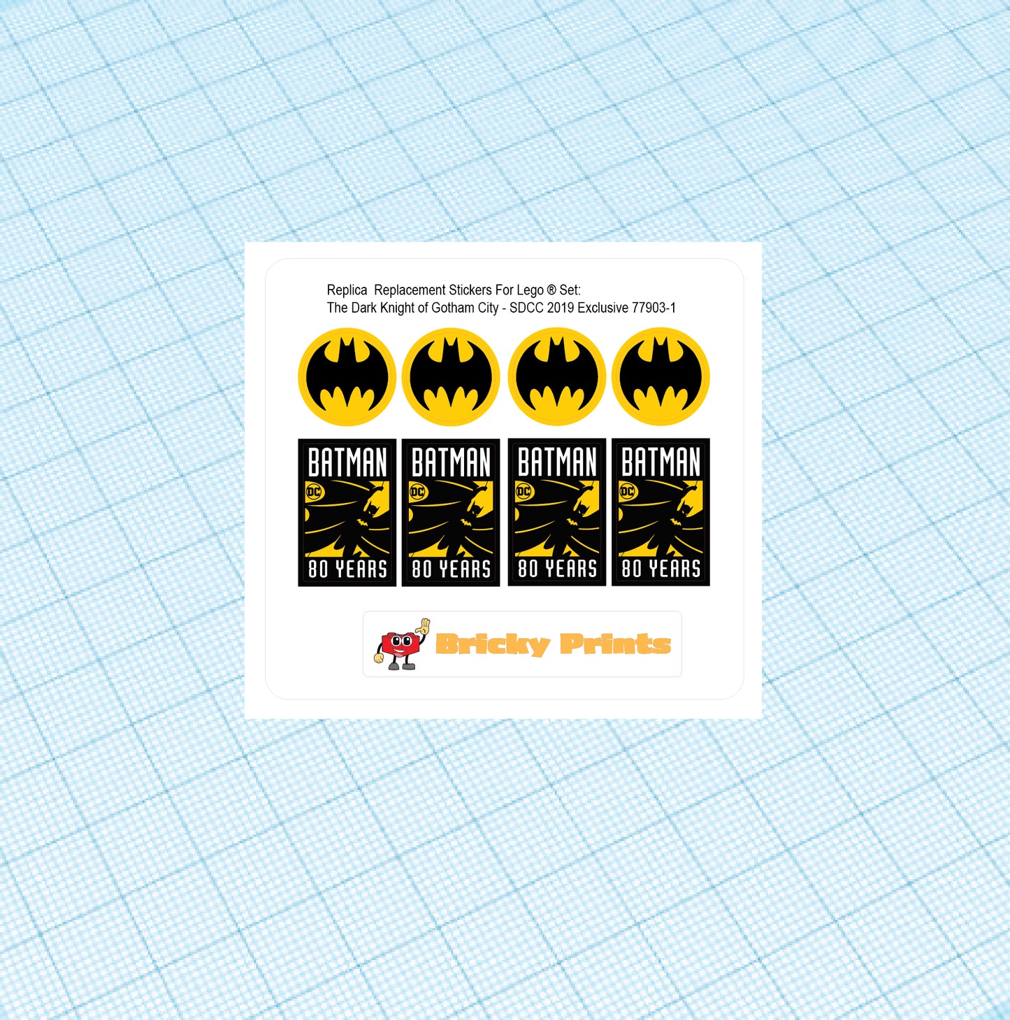 Replica Replacement sticker Set: The Dark Knight of Gotham City - SDCC 2019 Exclusive 77903
