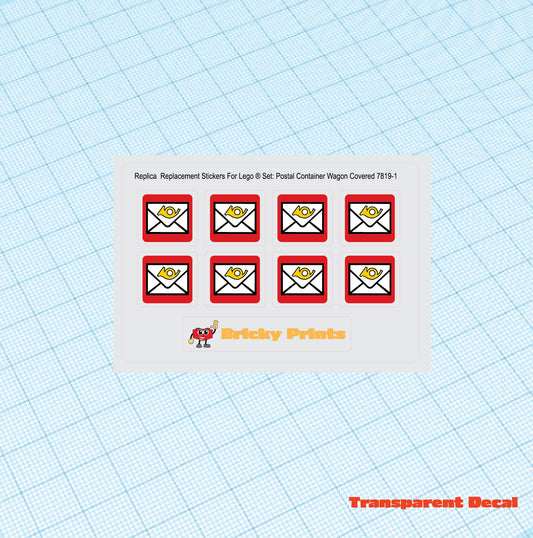 Replica Replacement sticker Set: 4.5 Volt Postal Container Wagon Covered 7819