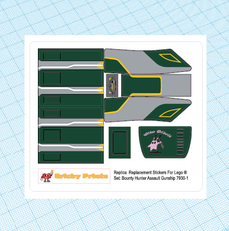 Replica Replacement sticker Set: Bounty Hunter Assault Gunship 7930