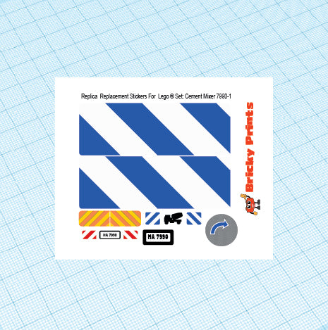 Replica Replacement sticker Set: City Construction 7990 - Cement Mixer