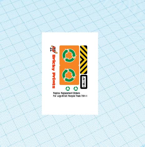 Replica Replacement sticker set: City Traffic 7991 - Recycle Truck