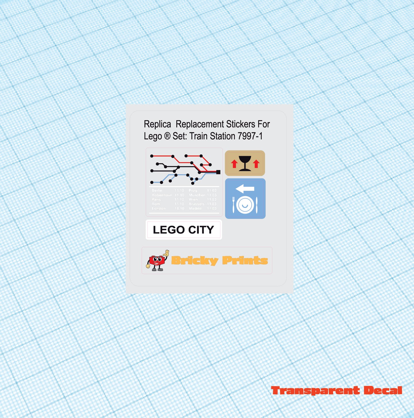 Replica Replacement sticker Set: Train Station 7997