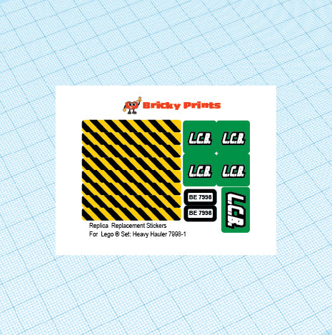 Replica Replacement sticker Set: City Construction 7998 - Heavy Hauler