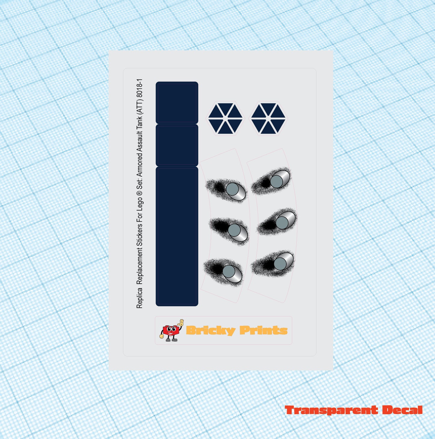Replica Replacement sticker Set:  Armored Assault Tank (AAT) 8018