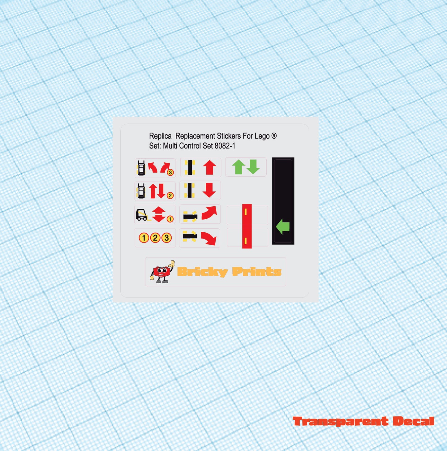 Replica Replacement sticker Set: Technic Multi Control Set 8082