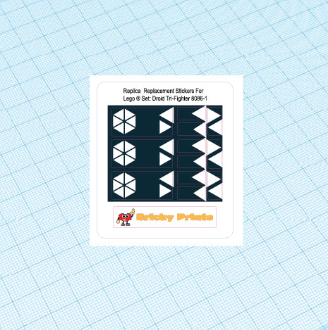 Replica Replacement sticker Set: Droid Tri-Fighter 8086