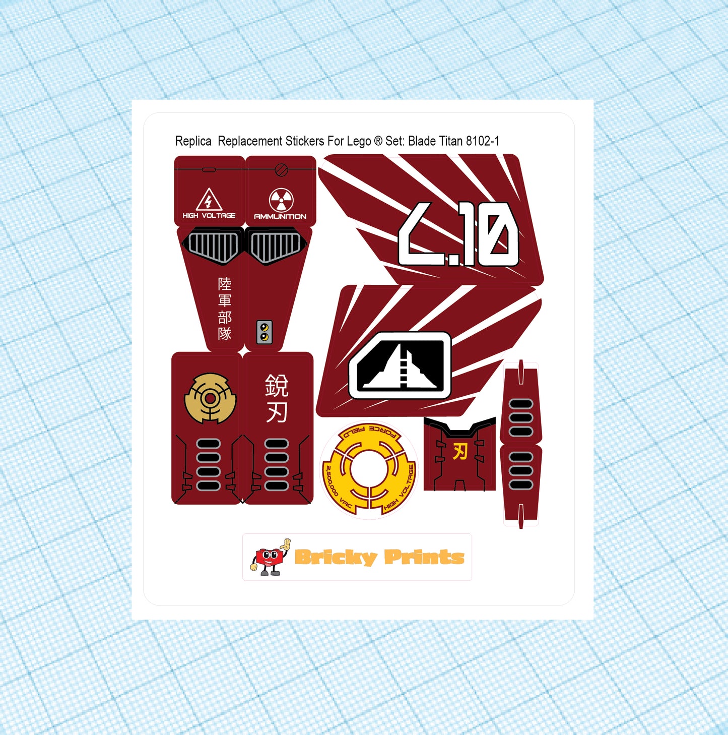 Replica Replacement sticker set: Blade Titan 8102